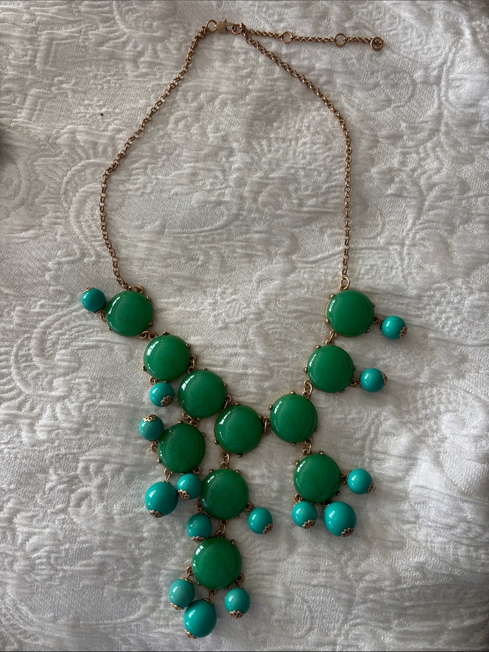 Green Statement Bib Necklace - Women Jewelry